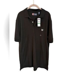 Chaps polo black 100% cotton shirt size L NWT men shirt
